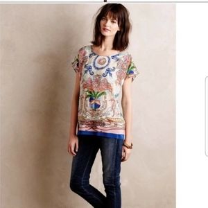 Anthropologie Collete Dinnigan Acoinne Silk Top size L